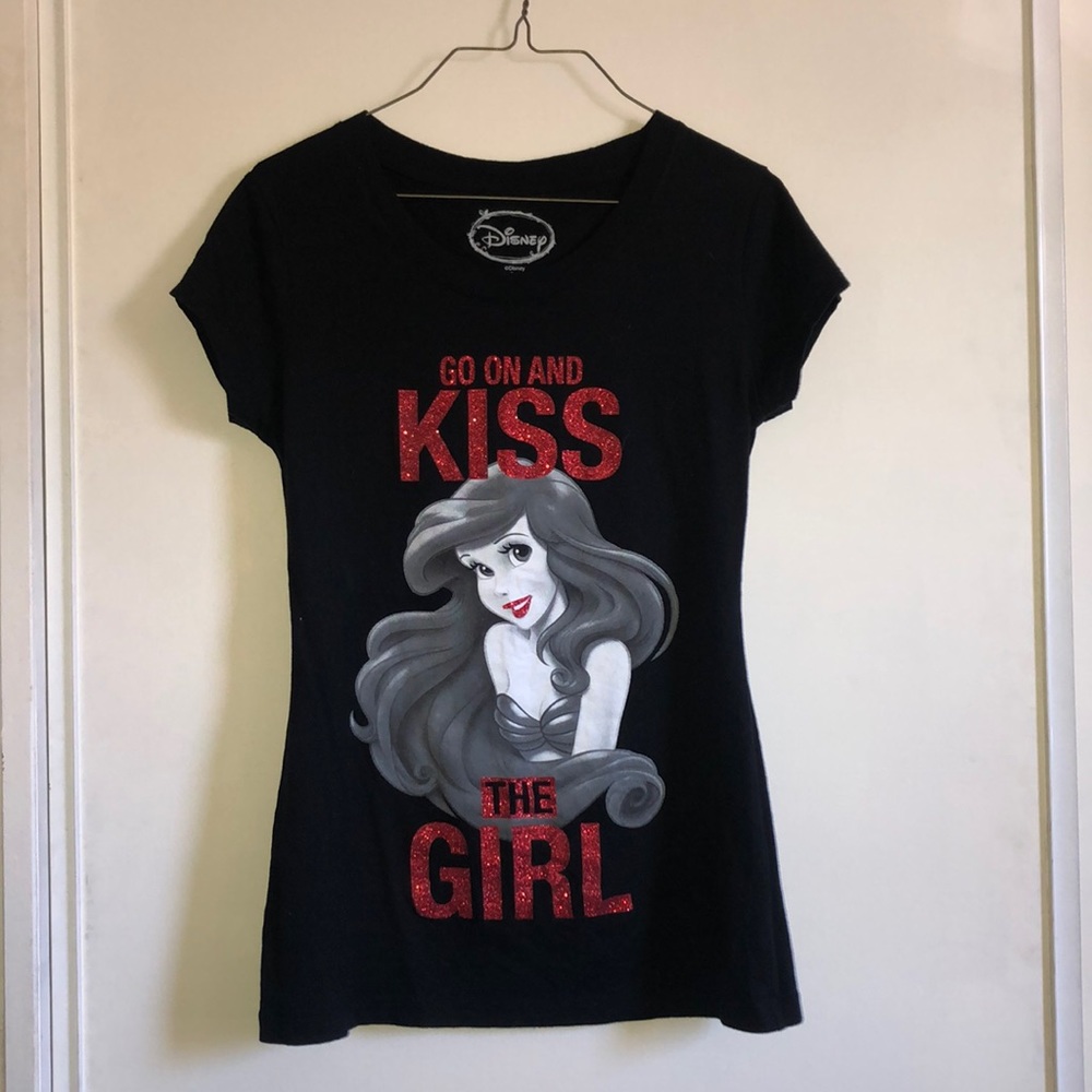 Disney Black and Red Ariel Short Sleeve Tee